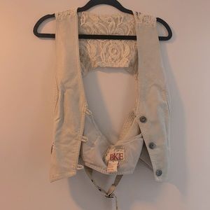 Leather and lace BKE vest